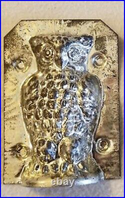 RARE Antique Jaburg Brothers Chocolate Owl Mold 3-D 4-1/4 Tall New York City