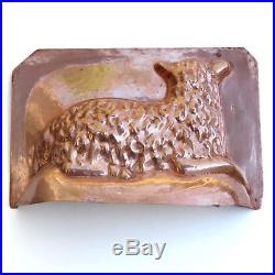 RARE Antique LARGE Copper Chocolate Mold Classic Sitting Lamb AAFA