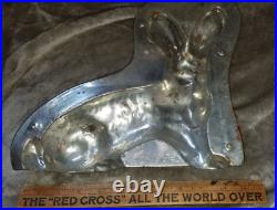 RARE Antique Metal Easter Bunny Chocolate Mould