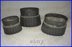 RARE! Antique Thistle, 3 Fruit & Pear Pudding Mold Tin Jelly Cake Food Set of 3 RARE! Antique Thistle, 3 Fruit & Pear Pudding Mold Tin Jelly Cake Food Set of 3