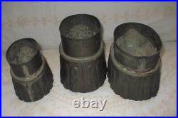 RARE! Antique Thistle, 3 Fruit & Pear Pudding Mold Tin Jelly Cake Food Set of 3 RARE! Antique Thistle, 3 Fruit & Pear Pudding Mold Tin Jelly Cake Food Set of 3
