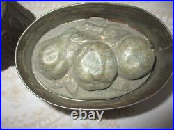 RARE! Antique Thistle, 3 Fruit & Pear Pudding Mold Tin Jelly Cake Food Set of 3 RARE! Antique Thistle, 3 Fruit & Pear Pudding Mold Tin Jelly Cake Food Set of 3