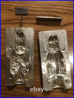 RARE Antique Vintage Metal Chocolate MOLD BRIDE EASTER BUNNY with Clips