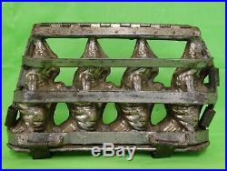 RARE HALLOWEEN 4 Witches Witch CHOCOLATE MOLD Hinged Clips Vintage Antique