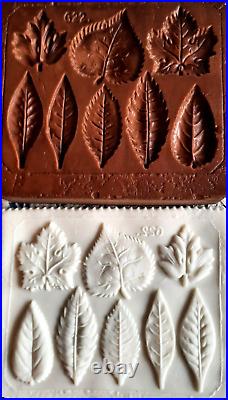 RARE HOTH Springerle Shortbread Chocolate Marzipan Cookie Press Mold 8 Leaves