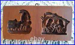 RARE Springerle Speculaas Butter Cookie Stamp Mold DEEP NATIVITY & SHEPHERD