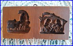 RARE Springerle Speculaas Butter Cookie Stamp Mold DEEP NATIVITY & SHEPHERD