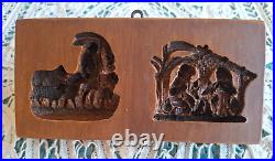 RARE Springerle Speculaas Butter Cookie Stamp Mold DEEP NATIVITY & SHEPHERD