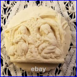 RARE Springerle Speculaas Butter Cookie Stamp Mold DEEP NATIVITY & SHEPHERD