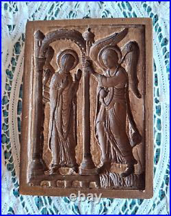 RARE Springerle Speculaas Gingerbread Butter Cookie Stamp MOLD ANNUNCIATION