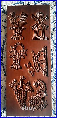 RARE Springerle Speculaas Gingerbread Butter Marzipan Cookie Stamp MOLD PRESS