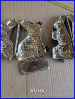 RARE! Vintage Rabbit Chocolate Candy Mold Heavy Hinged Metal Pair RARE! Vintage Rabbit Chocolate Candy Mold Heavy Hinged Metal Pair