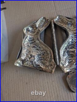 RARE! Vintage Rabbit Chocolate Candy Mold Heavy Hinged Metal Pair RARE! Vintage Rabbit Chocolate Candy Mold Heavy Hinged Metal Pair