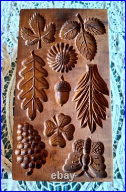 RARE WOODEN 1900's Springerle Speculaas Butter Cookie Stamp Press Mold 9 PRINT RARE WOODEN 1900's Springerle Speculaas Butter Cookie Stamp Press Mold 9 PRINT