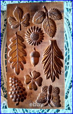 RARE WOODEN 1900's Springerle Speculaas Butter Cookie Stamp Press Mold 9 PRINT RARE WOODEN 1900's Springerle Speculaas Butter Cookie Stamp Press Mold 9 PRINT