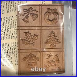 RETIRED 2003 GENE WILSON Wooden Springerle Cookie Stamp MOLD 6 Print Christmas