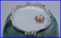 RS PRUSSIA CHOCOLATE POT CREAMER & SUGAR SWANS PATTERN MOLD 508 c1900