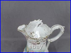 RS Prussia Plume Mold Water Lily Pattern & Gold Chocolate Pot C. 1904-1910