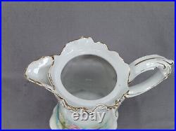 RS Prussia Plume Mold Water Lily Pattern & Gold Chocolate Pot C. 1904-1910