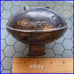 Rare Antique E & Co Pewter Football Ice Cream Or Chocolate Mold 1159