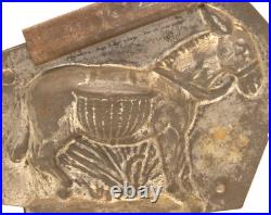 Rare Antique E. Sommet, France Chocolate Candy Mold Donkey Burro With Baskets