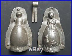 Rare Antique Easter Chocolate Mold Child on Egg with Birds and Chick