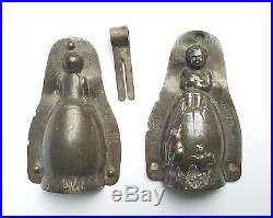 Rare Antique Easter Chocolate Mold Child on Egg with Birds and Chick