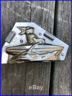 Rare Antique French Letang Fils Rabbit In Rowboat Bunny Easter Chocolate Mold