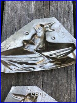 Rare Antique French Letang Fils Rabbit In Rowboat Bunny Easter Chocolate Mold