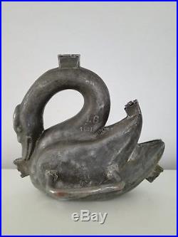 Rare Antique French metal mold chocolate dated 1781 Elegant Swan shape form