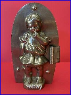 Rare Antique Girl withBraids RIECKE & Co. DRESDEN GERMANY Chocolate Candy Mold