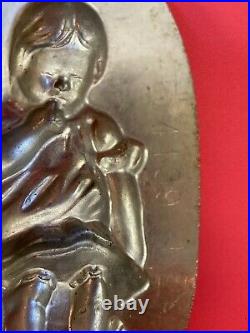 Rare Antique Girl withBraids RIECKE & Co. DRESDEN GERMANY Chocolate Candy Mold