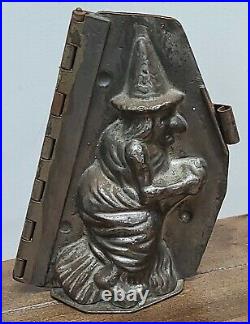 Rare Antique Halloween Witch On Broom Candy Chocolate Mold Weygandt 227