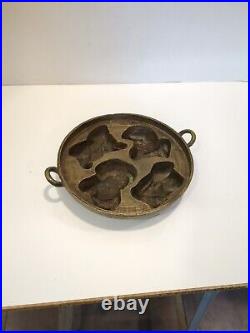 Rare Antique Kueh Baulu Mold 4 Sponge Cake Cornbread Candy Gummy Brass