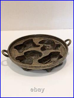 Rare Antique Kueh Baulu Mold 4 Sponge Cake Cornbread Candy Gummy Brass