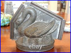 Rare Antique Letang 3-Part Large Swan Chocolate Mold