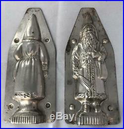 Rare Antique Metal Christmas Santa Claus Traditional Bellsnickle Chocolate mold