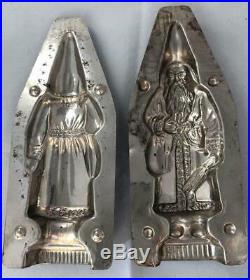 Rare Antique Metal Christmas Santa Claus Traditional Bellsnickle Chocolate mold