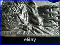 Rare Antique Reiche Chocolate Mold Large with 3 Rabbits