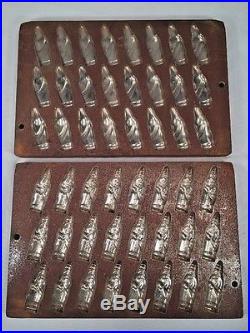 Rare Antique Santa Claus Chocolate Candy Mold Christmas Holiday Cookie Set