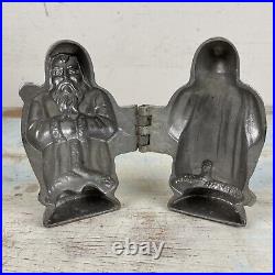 Rare Antique Santa St Nick Chocolate Candy Ice Cream Mold E&CO 991 Metal Pewter