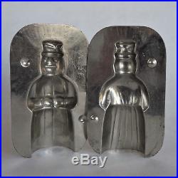 Rare Antique Vintage Chocolate Tin Metal Mold Snowman Old Dresden Germany Candy