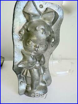 Rare Bigger Antique 7.5 Anton Reiche 2122s Mary Jane Girl Cat Chocolate Mold