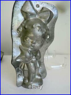 Rare Bigger Antique 7.5 Anton Reiche 2122s Mary Jane Girl Cat Chocolate Mold