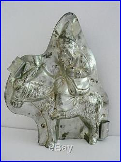 Rare REICHE 7 ANTIQUE 6632 FATHER CHRISTMAS on DONKEY MULE SANTA CHOCOLATE MOLD