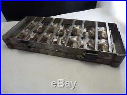 Rare Vintage 8 Easter Chicks chickens Metal Chocolate Candy Mold Hinged