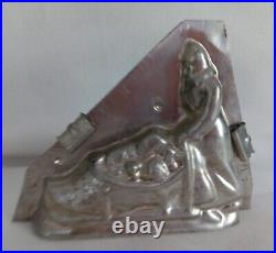 Rare Vintage Santa Belsnickel Pushing Shoe Sled Chocolate Mold 4 3/4 X 5 3/4