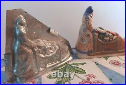 Rare Vintage Santa Belsnickel Pushing Shoe Sled Chocolate Mold 4 3/4 X 5 3/4