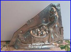 Rare Vintage Santa Belsnickel Pushing Shoe Sled Chocolate Mold 4 3/4 X 5 3/4