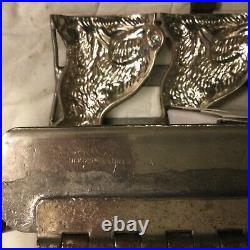 Rare Vintage metal triple rabbit candy mould in very good condition